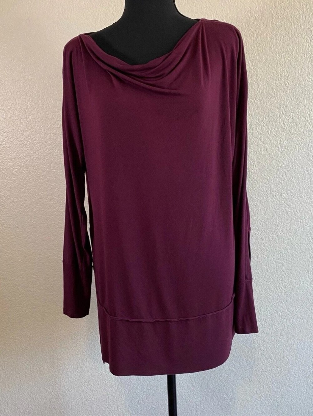 We The Free Luna Off The Shoulder Long Sleeve Tee Burgudy Women Size Small Med